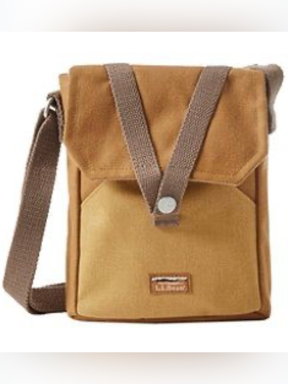 LL Bean Canvas Crossbody Bag Travel Ocre Brown Gorpcore Utility Preppy Hike